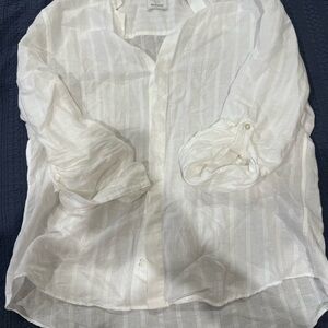Linen white beach shirt